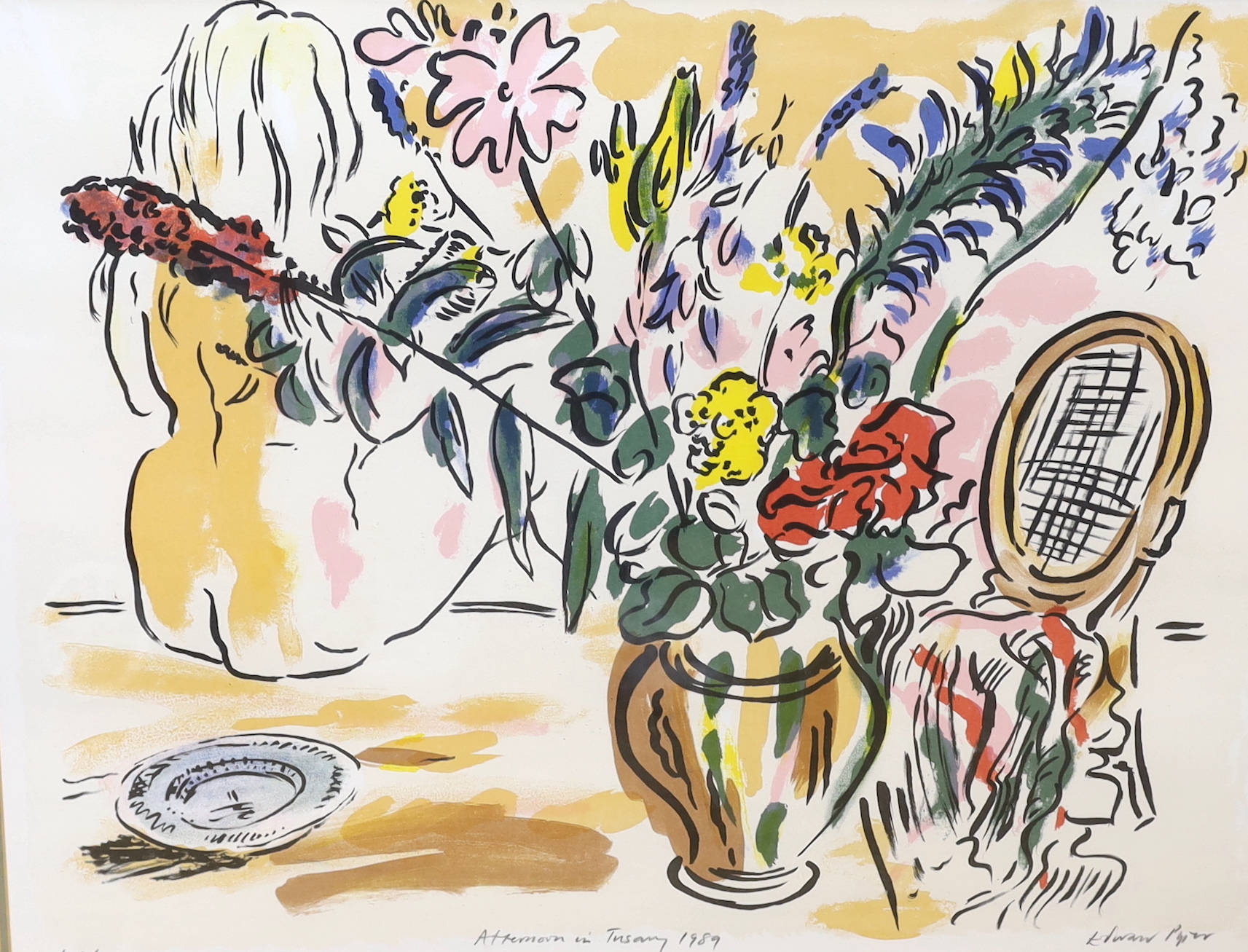 Edward Piper (1938-1990), pair of pencil signed colour lithographs, ‘In the Conservatory’ and ‘Afternoon in Tuscany’, limited edition 131/175 & 101/175, 48 x 62cm